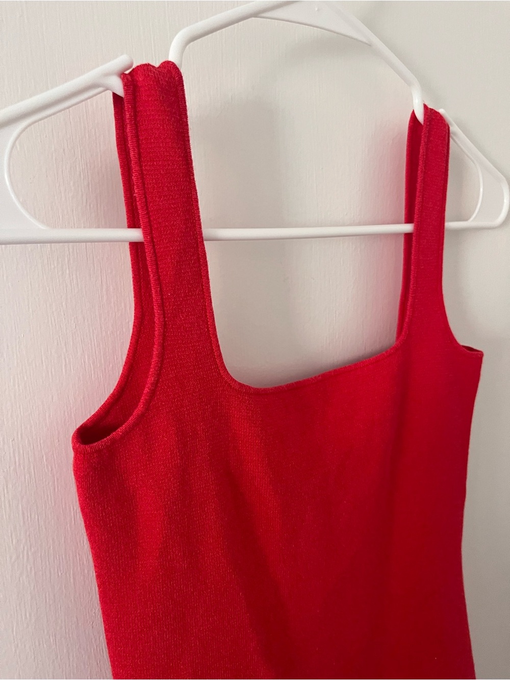 J. Crew Square Neck Mini Sweater Dress Viscose Cotton Knit Red Size XXS BR343 - Picture 3 of 12